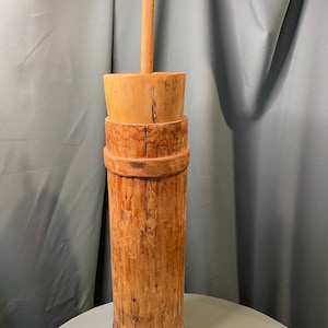 Wooden butter churn Farmhouse garden wooden decor Rustic style Antique wooden bowl Vintage charm Gift for him her Primitive style