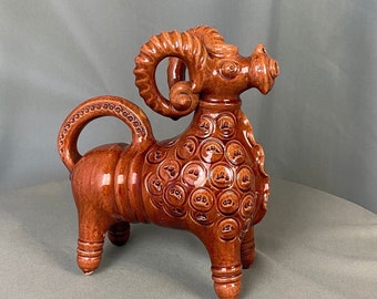 Ukrainian ceramic Old Ukrainian ceramics Ukrainian figurine Vintage porcelain Opishnia ceramics Ram ceramics Stand with Ukraine Clay