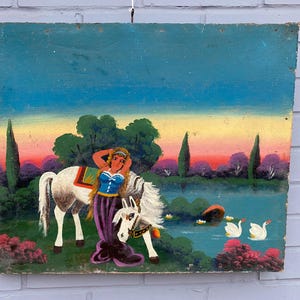 Pintura al óleo Pintura en cartón Pintura de bodegones Arte de pared Regalo para ella de Ucrania Decoración primitiva Decoración del hogar Encanto vintage