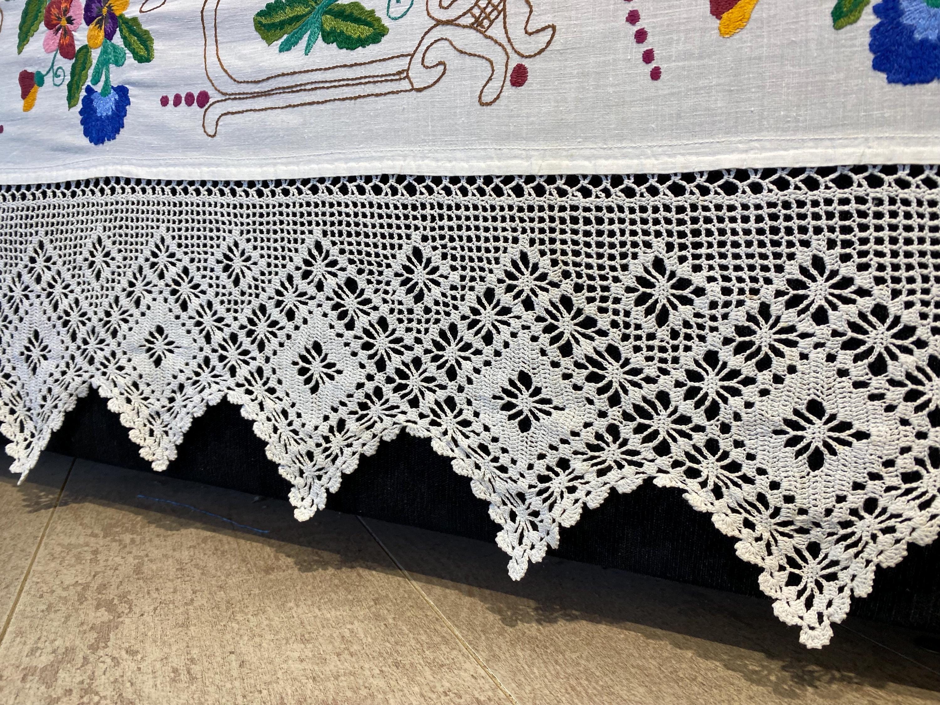 超レア！アンティーク 手刺繍 オーガンジーベッドカバー