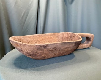 Vintage wooden scoop Primitive wooden mortar Rustic wooden ladle handcarved Kitchen decor Gift for him for her