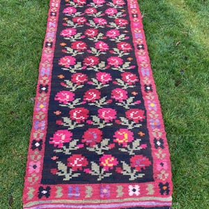 Wool kilim rug Large carpet Bessarabian moldovan kilim Romania kilim Floral rug Handwoven rug Bohemian decor Boho rug Rustic home decor