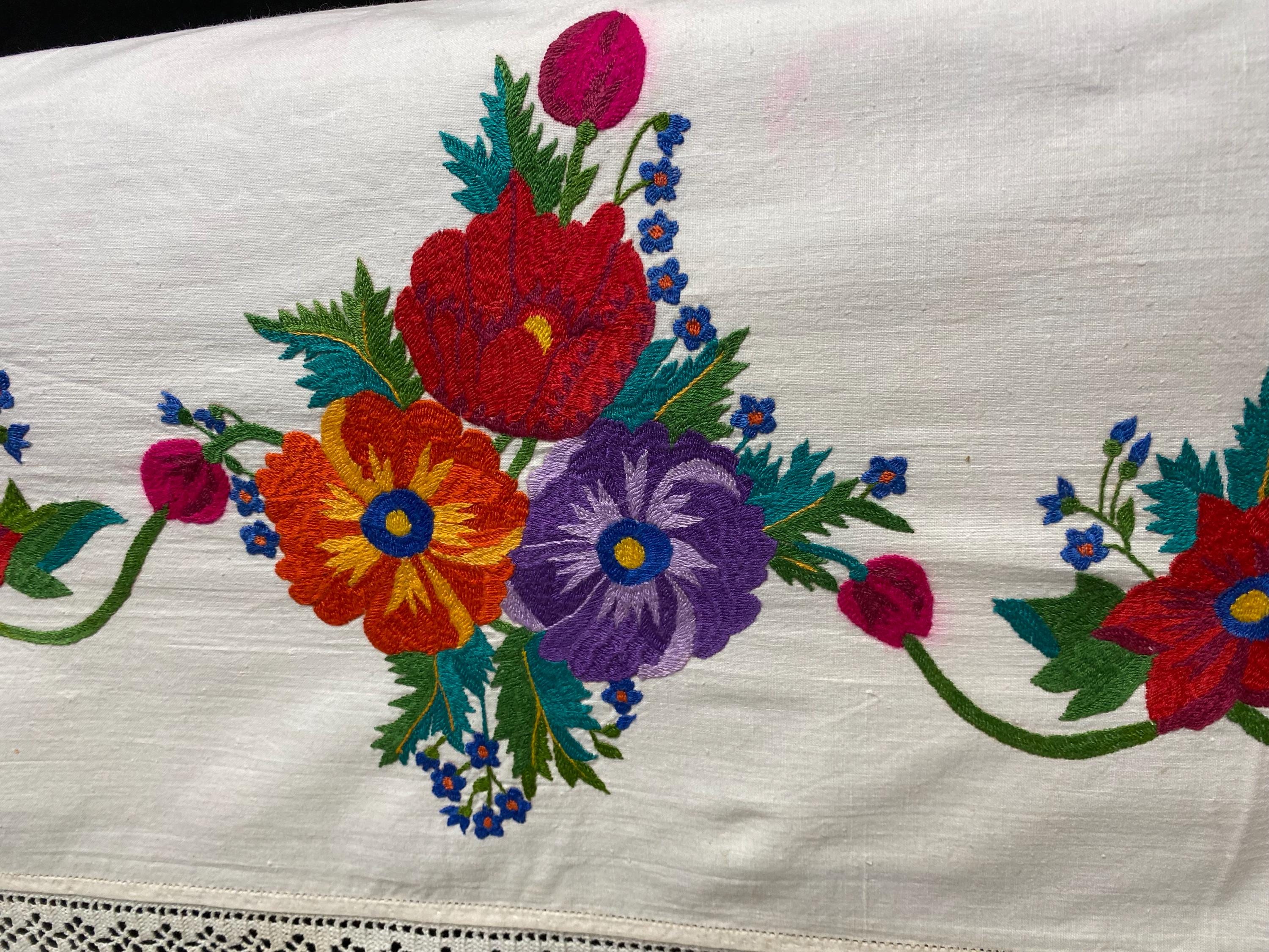 超レア！アンティーク 手刺繍 オーガンジーベッドカバー