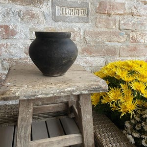 Old glazed clay jug Terracotta brown pottery crock Rural ceramic ancient vase Rustic folk pot Ukrainian ceramic pitcher Gift for her