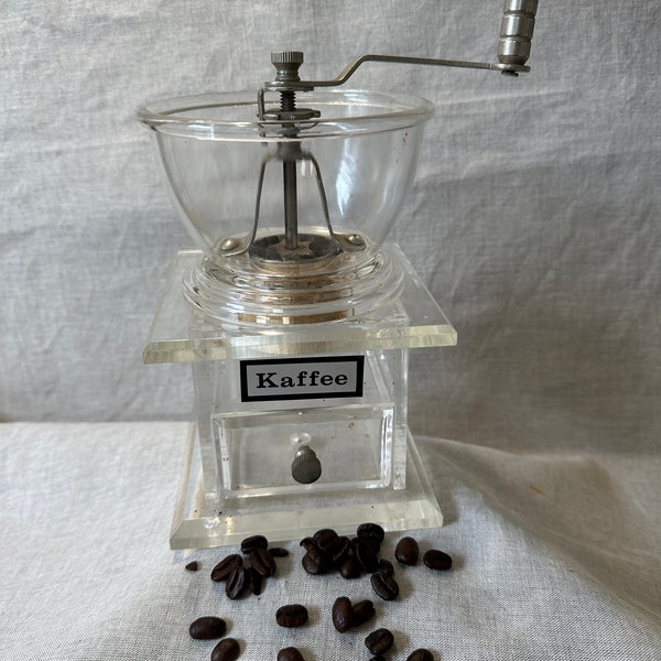 Vintage plexiglass coffee grinder translucent '70s