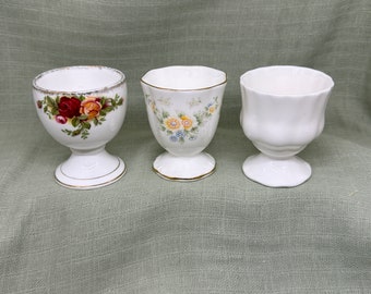 3 egg cups Royal Albert