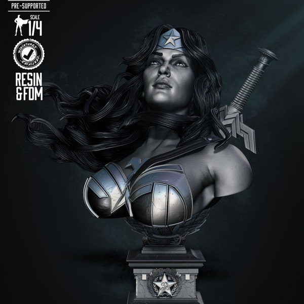 WonderWoman Bust STL 3D File