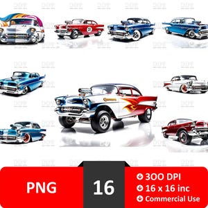 Chevy Bel Air 1957 PNG Clipart, Fondo Transparente (Descarga Digital)