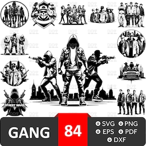 Pacote de gangue svg, Gangster Svg, Mafia Svg, Fight Club Svg, Street Gangs svg, Gangster Vector, Gangster Silhouette, Gangs svg, Download digital