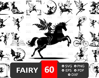 Fairy SVG Bundle: Magical Silhouette Vector Files (Digital Download)