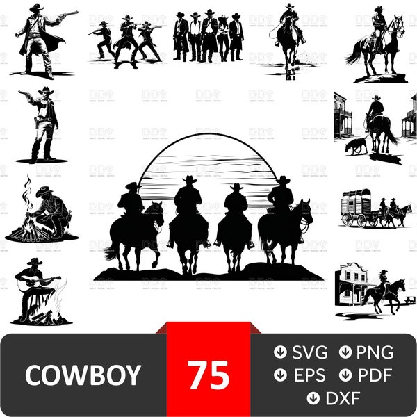 Cowboy Svg , Vector File, cowboy scene svg, Cowboy Svg for men, Cowgirl Svg, Cowboy Svg Bundle, Cowboy Silhouette, Digital Download