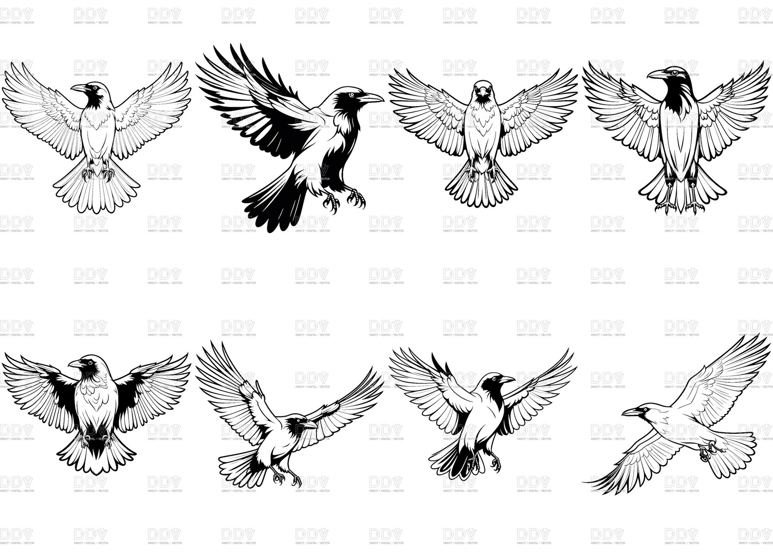 Rabe svg bündel, Vektor-Datei, Rabe svg, Rabe Clipart, Rabe Cut-Dateien ...