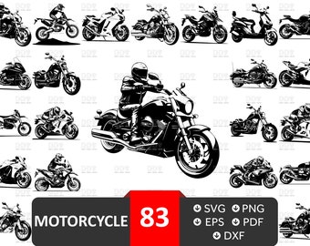 Motorcycle SVG Bundle: Classic Bike Clipart (Digital Download)