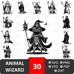 Wizard Svg,Vector File,Wizard scene svg,Animal wizard,Magic Svg,Magic Wizard Svg Bundle,Wizard Silhouette,Movie mega svg,Digital Download