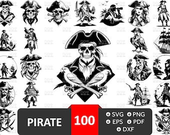 Pirate SVG Bundle: Skull & Crossbones Cut Files (Digital Download)