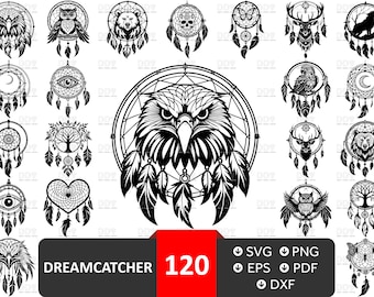 DreamCatcher Svg Bundle, DreamCatcher Clipart, DreamCatcher Vector file, Boho svg,Feather svg, DreamCatcher Cricut Cut File,Digital Download