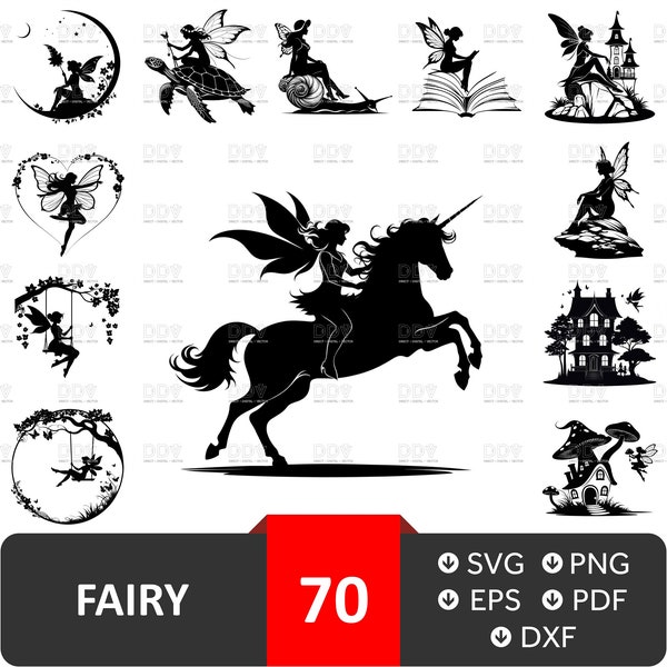 Fairy Svg,Fairy Vector File,Magical Fairy svg,Fairy svg Bundle,Fairy Silhouette,Svg Files For Cricut,Fairy tshirt png,Digital Download