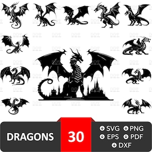 Dragon Svg,Dragon Vector File,Dragon scene svg,Dragon svg Bundle,Dragon Silhouette,Svg Files For Cricut,Dragon tshirt png,Digital Download
