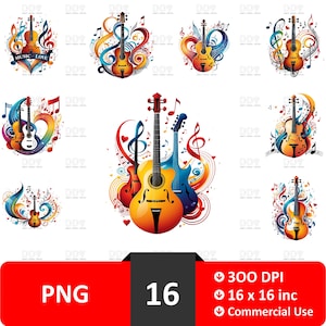 Imágenes prediseñadas de instrumentos musicales, música PNG, instrumento de acuarela, descarga digital de música, uso comercial, alta calidad, transparente imprimible