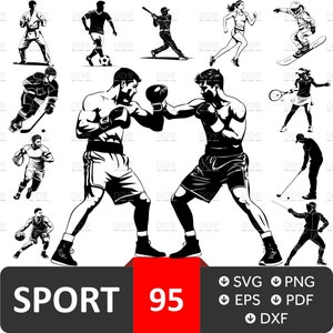 Deporte Svg , Archivo vectorial, Deportes svg, Archivo de corte deportivo, Imágenes Prediseñadas de Deporte SVG, Paquete de SVG deportivo, Silueta deportiva, Descarga digital