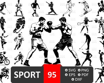 Pacote de imagens vetoriais de esportes em formato SVG (download digital)