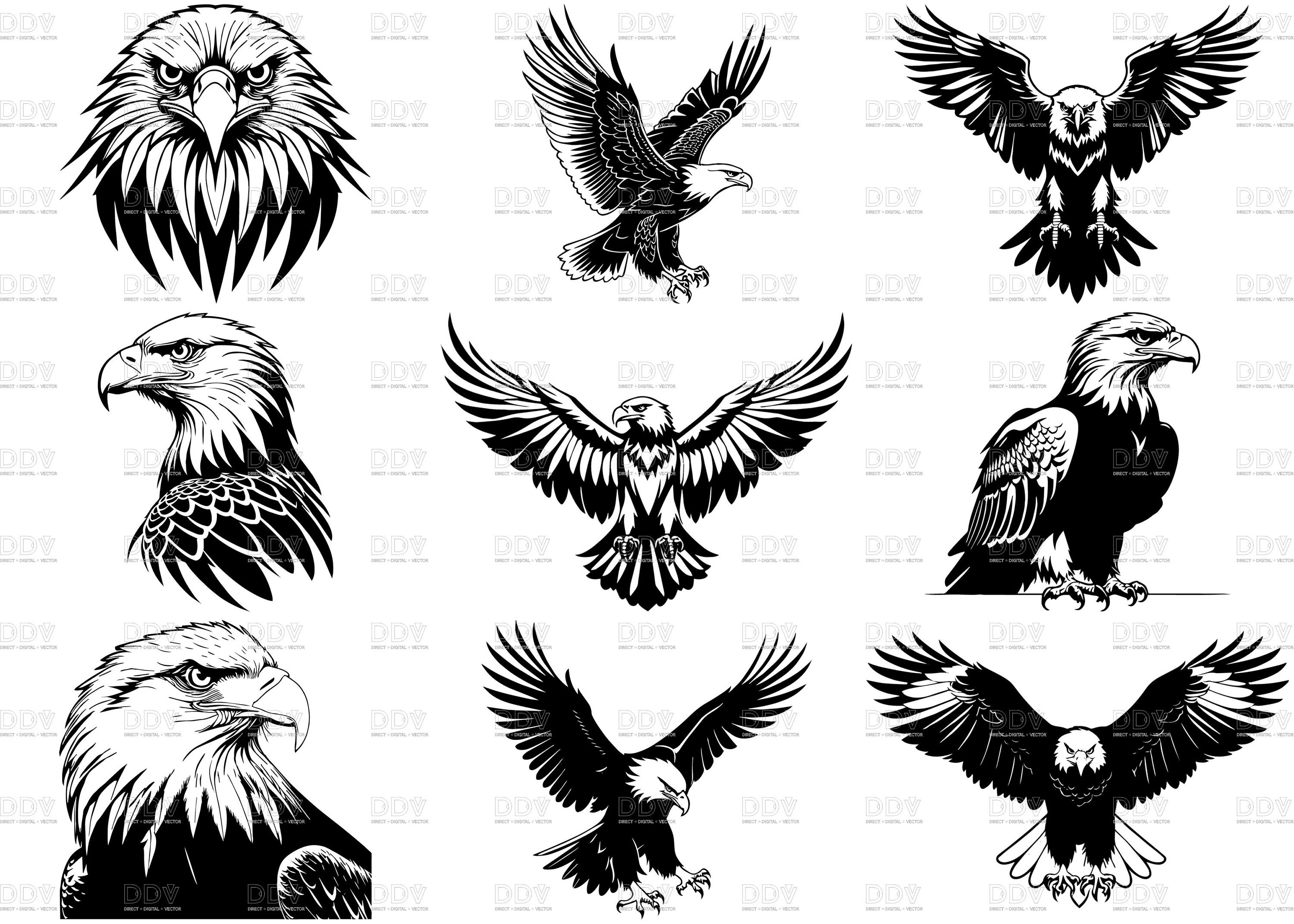 Eagle SVG Bundle: Silhouette Vector Cut Files (digital Download) - Etsy