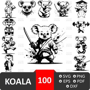 Koala svg, Koala svg bundle, Vector File, Cute Koala svg, Koala Custom SVG files for Cricut, Koala silhouette cut file, Digital Download
