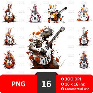 Aquarel gitaar png, gitaar clipart, instrument clipart, gitaren, gitaar png, commercieel gebruik, hoge kwaliteit, afdrukbare transparant