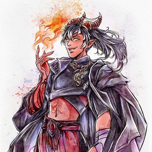 Custom Waist Up Watercolor Commission  - Digital Art | DnD, OCs, Fanart