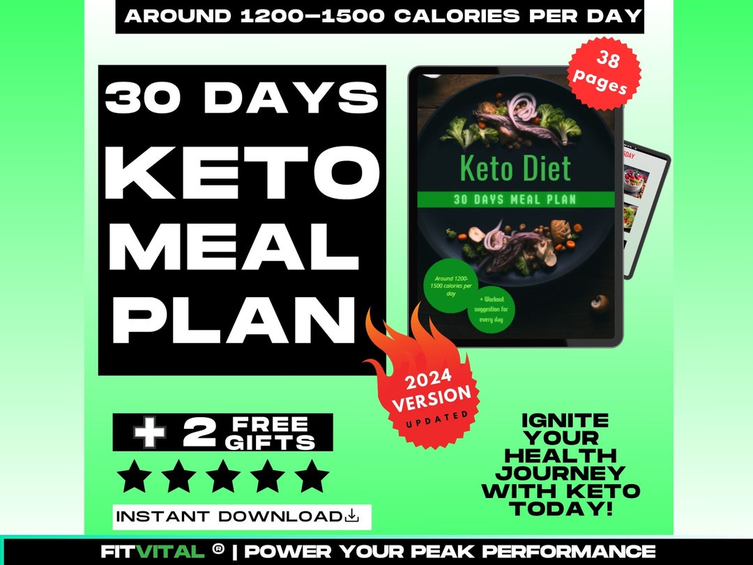 30 Day Keto Diet Plan Easy Low Carb Recipes, Meal Prep Guide, Digital ...