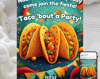 Taco Party Invitation: Festive Celebration Template (Editable)