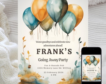 Editable Going Away Party Invitation, Goodbye and Good Luck Invite, Moving out of state Template, Custom Farewell Celebration,Digital Invite