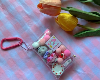 Calico critter gacha pouch / pink themed cat