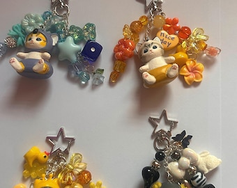 Mousfand Keychains / Blue, yellow and grey