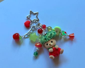 Calico critter watermelon trinket keychain / handmade