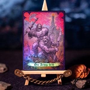 Ejército Orco 0/0, criatura negra, ficha SURGE foil de MTG, tlotr