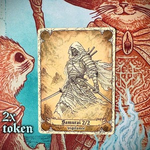 Samurai 2/2 Vigilance, White Creature, 2x MTG Plastic Token - Etsy
