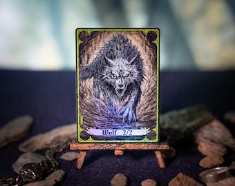 Wolf 2/2, green creature, MTG foil token