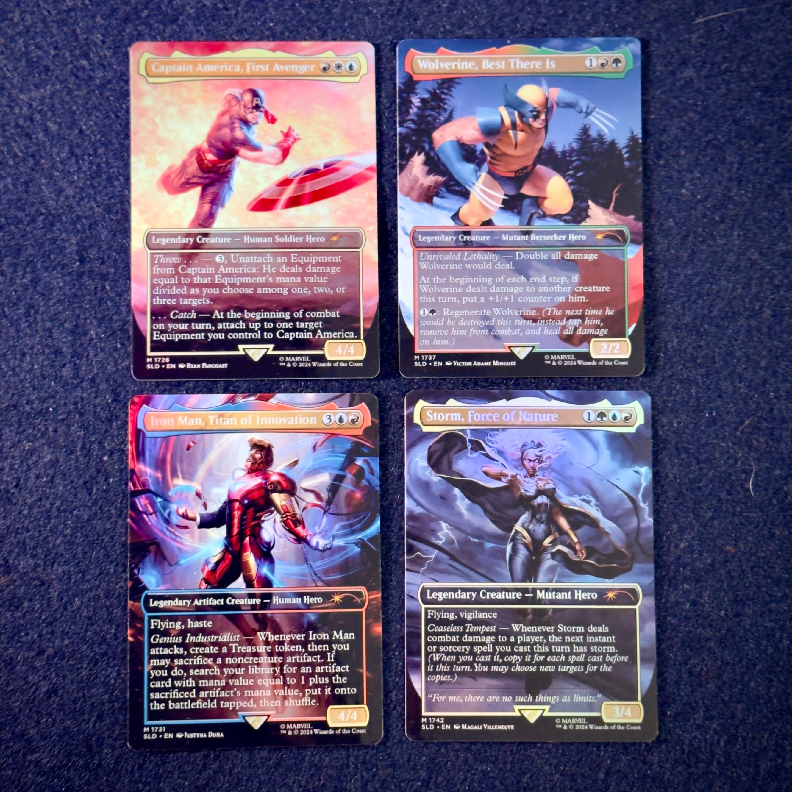 Marvel Secret Lair - Wolverine, Iron Man, Storm, Captain Marvel Secret Lair - Wolverine, Iron Man, Storm, Captain
