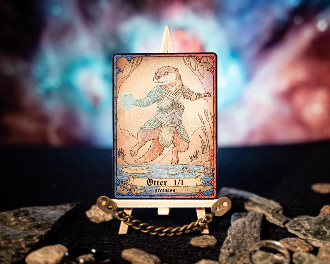 Otter 1/1 Prowess, Blue Red Creature, Foil Token MTG - Etsy