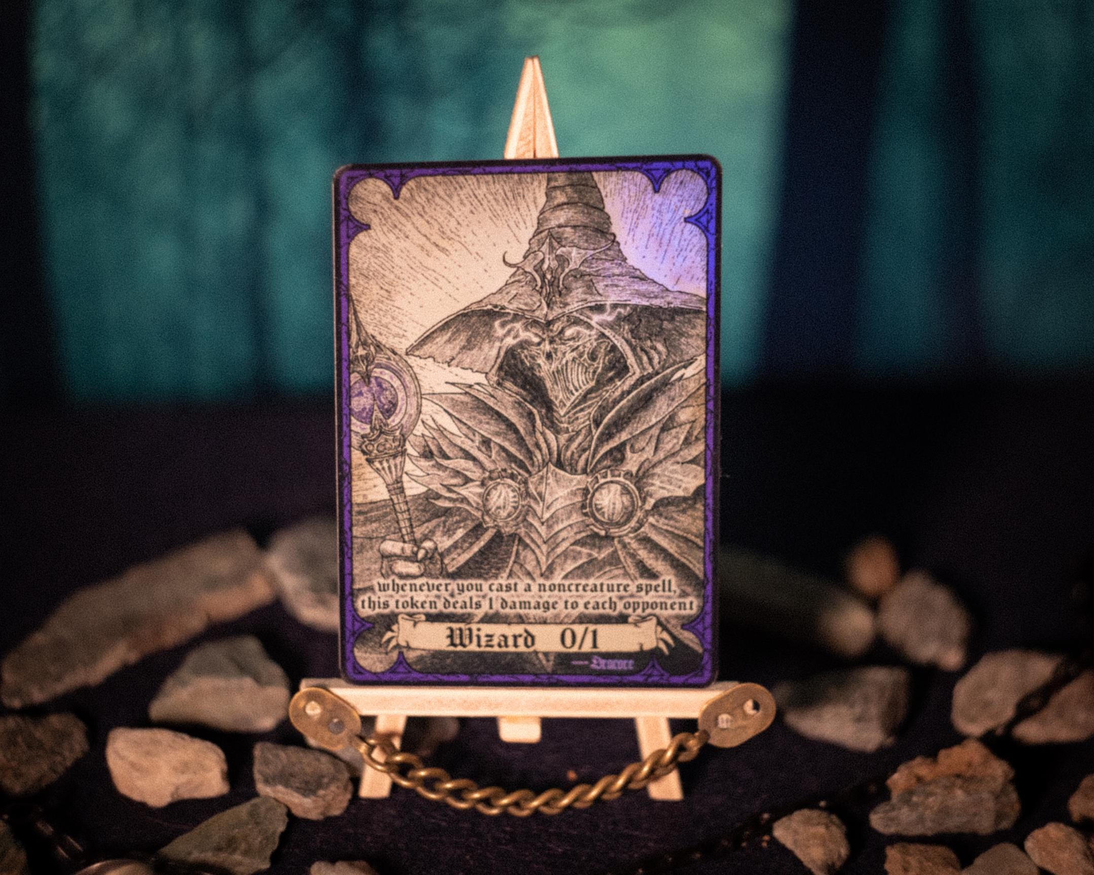Wizard 0/1, Black Creature, Foil Token MTG - Etsy