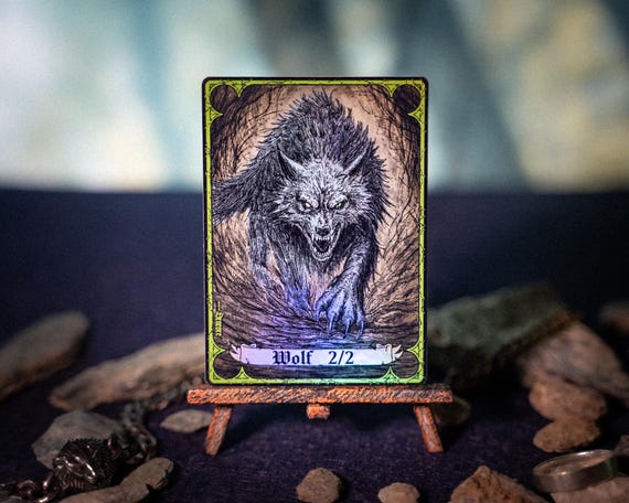 Wolf 2/2 , creatura verde, token SURGE foil MTG