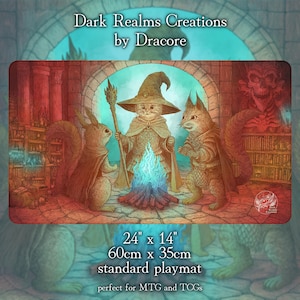 Trio of Magicians - bloomburrow feat duskmourn - PLAYMAT da gioco TCG , Tappetino da scrivania , tappetino per mouse - Accessori per MTG