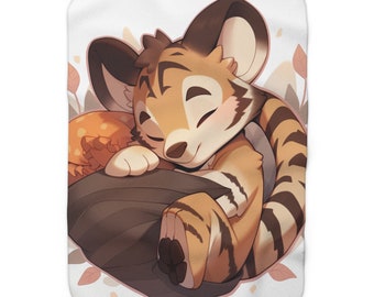 Australian Tasmanian Tiger Snuggle Sherpa Fleece Blanket