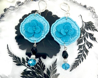 Floral Earrings/ Statement Earrings/ Clay Earrings/ Handmade Jewelry