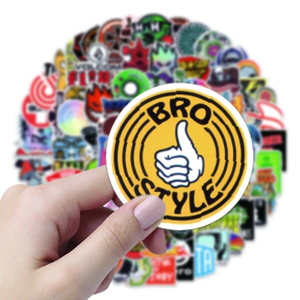 Laptop Stickers Pack 50 Autocollants de Mode Logo Slogans Marques Pour Personnalisation Bagages Smartphones Agenda Scrapbooking DIY