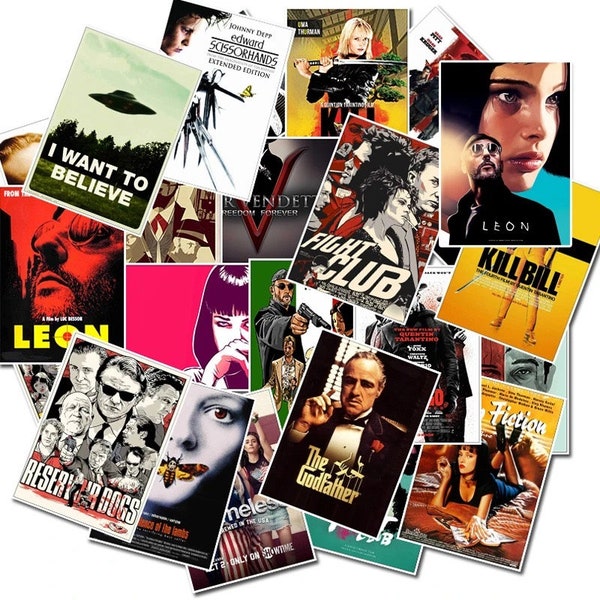 Movies Stickers Bundle Pack 25 Autocollants Films Connus Cinéma Soprano Mafia Le Parrain Waterproof Personnalisation Scrapbook Pulp Fiction