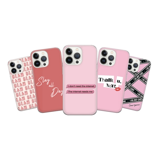 Étui pour téléphone rose It Girl Slay Girl pour iPhone 15 14 13 12 11 Pro Max Xr 7 8 Plus, Samsung S24 S23 S22 FE A15 A54 Note 20 Pixel 8A 7