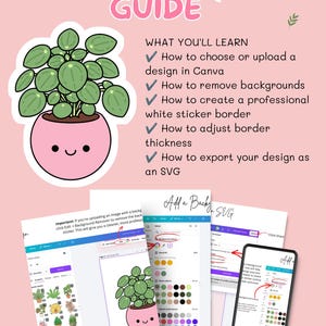 Tutorial de Canva para crear pegatinas / Crea archivos SVG para pegatinas en Canva / Guía para principiantes sobre cómo crear pegatinas / Impresión y corte manual