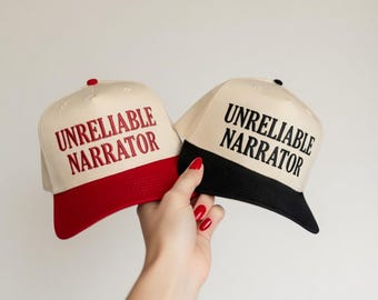 Bestickter Unreliable Narrator Trucker Hat: Literarisches Geschenk, Snapback für Leseratten